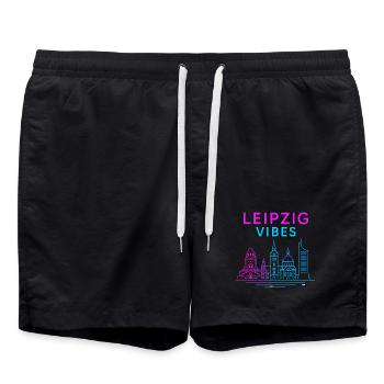 Vibrations néon de Leipzig - Short de bain - noir - Devant - AI Model Male 185 light (185cm)