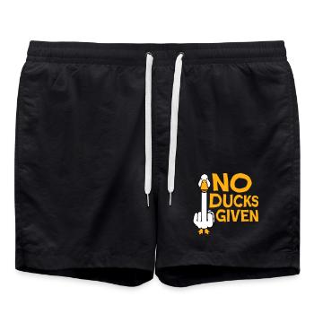 Goose No Ducks Given Middle Finger Naughty Duck Cool - Swim Trunks - black - Front - AI Model Male 185 light (185cm)