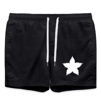 Burning Star Flame – Hot Fire Star Design - Swim Trunks - black - Front - AI Model Male 185 light (185cm)