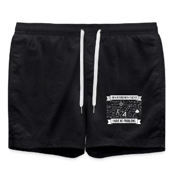 Humor eines pensionierten Mathematiklehrers - Badeshorts - Schwarz - Vorne - AI Model Male 185 light (185cm)