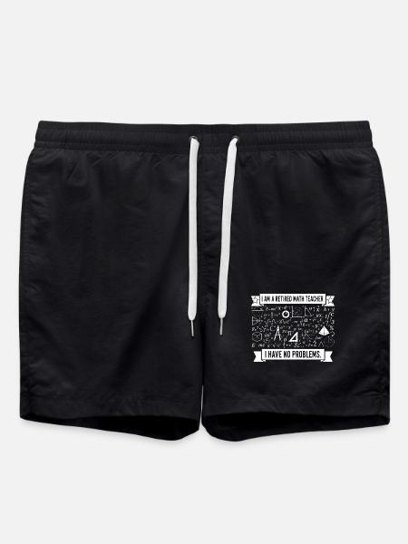 Retired Math Teacher Humor - Swim Trunks - black