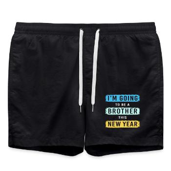 Sexe Révélation Réveillon Nouvel An Nouvel An - Short de bain - noir - Devant - AI Model Male 185 light (185cm)