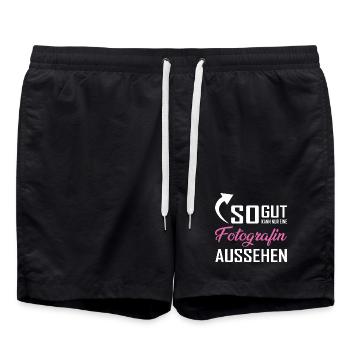 Seul un photographe peut être aussi beau - Short de bain - noir - Devant - AI Model Male 185 light (185cm)