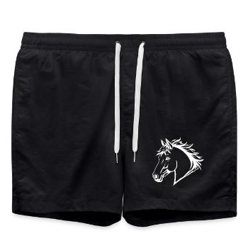 Cheval Blanc Cheval Blanc Tête de Cheval Cadeau - Short de bain - noir - Devant - AI Model Male 185 light (185cm)