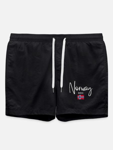 Proud Norwegian, born in Norway - Swim Trunks - black