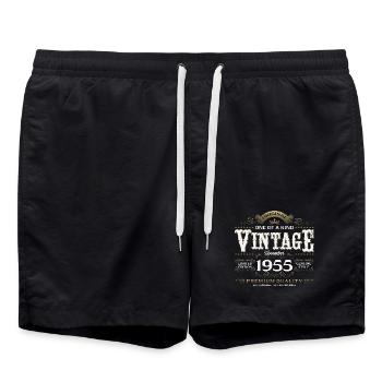 70. Geburtstag Vintage November Jahrgang 1955 - Badeshorts - Schwarz - Vorne - AI Model Male 185 light (185cm)