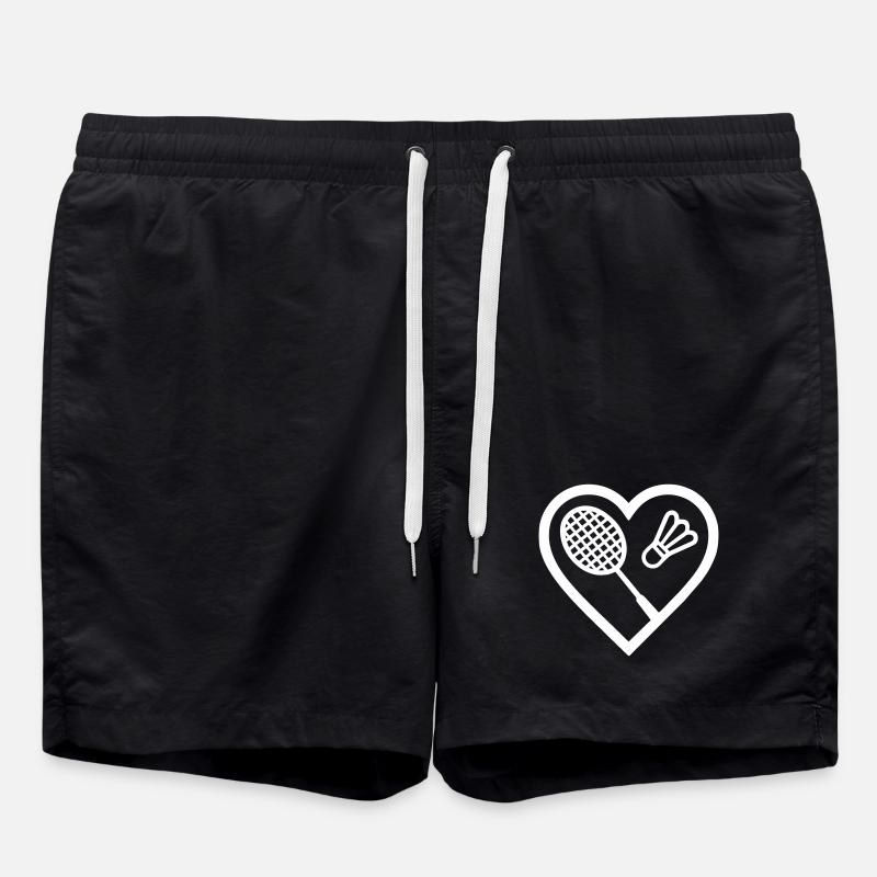 Heart + Badminton – Badminton Lover - Swim Trunks - black