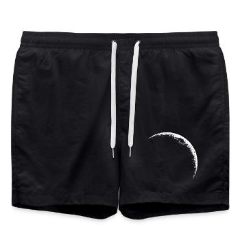Sichelmond, Himmelsmond - Badeshorts - Schwarz - Vorne - AI Model Male 185 light (185cm)