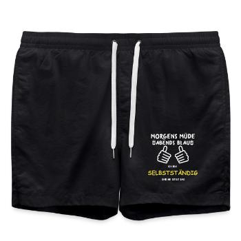 Tired in the morning, blue in the evening, independent - Swim Trunks - black - Front - AI Model Male 185 light (185cm)