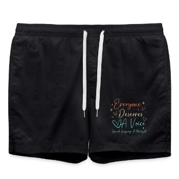 Speech Pathologist SLP Speech Therapist - Swim Trunks - black - Front - AI Model Male 185 light (185cm)