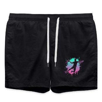 Handball Motif for Handball Players & Coaches Gift - Swim Trunks - black - Front - AI Model Male 185 light (185cm)