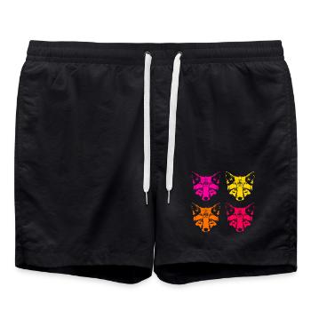 Renards de couleur - Short de bain - noir - Devant - AI Model Male 185 light (185cm)
