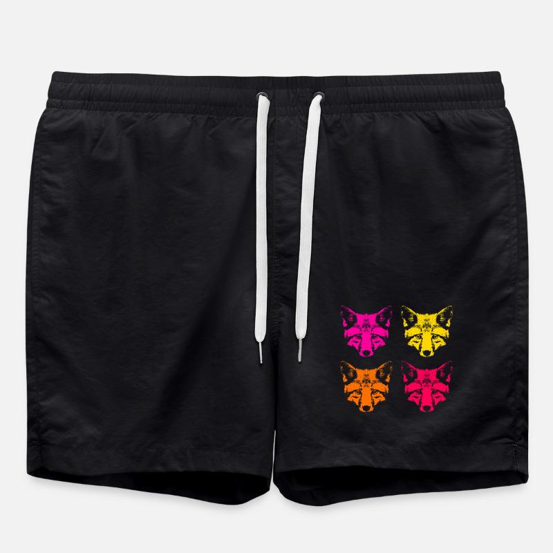 Farbige Füchse  - Badeshorts - Schwarz