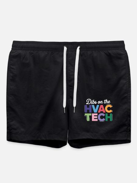 Funny HVAC Technician Saying Repair Expert - Swim Trunks - black