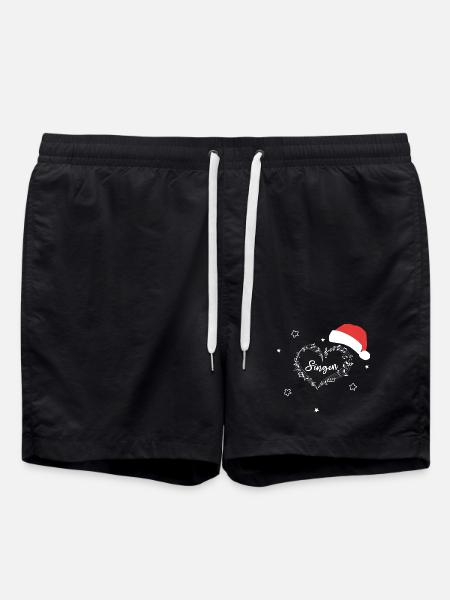 Christmas Music from Musical Notes Singing - Swim Trunks - black