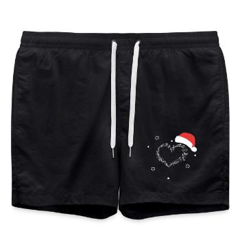 Musique de Noël Cœur des notes musicales & Stars - Short de bain - noir - Devant - AI Model Male 185 light (185cm)