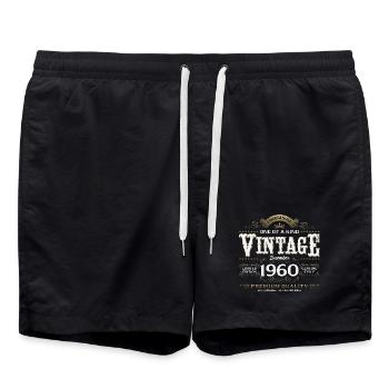 65e anniversaire Millésime décembre Années 1960 - Short de bain - noir - Devant - AI Model Male 185 light (185cm)