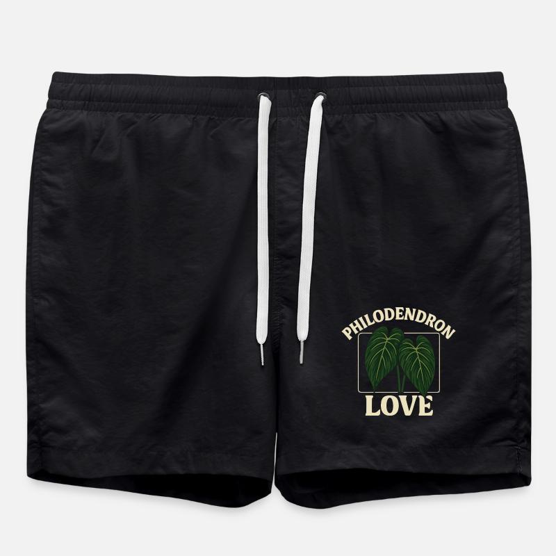 Philodendron Love - Badeshorts - Schwarz