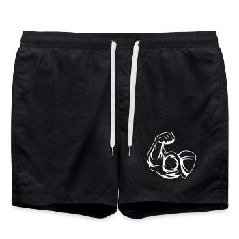 Empreintes puissantes des biceps - Short de bain - noir - Devant - AI Model Male 185 light (185cm)
