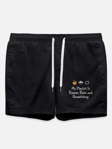 Anime introvert Weeb couch potato - Swim Trunks - black
