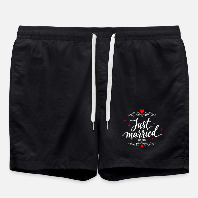 Just Married Wedding Design - Swim Trunks - black