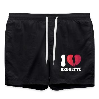 J’adore la silhouette en cœur brun - Short de bain - noir - Devant - AI Model Male 185 light (185cm)