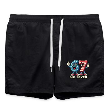 US Flag 67 Memes Six Seven - Short de bain - noir - Devant - AI Model Male 185 light (185cm)