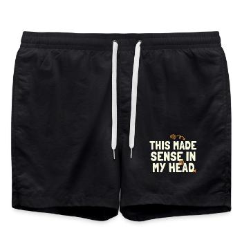 Das ergab in meinem Kopf Sinn - Badeshorts - Schwarz - Vorne - AI Model Male 185 light (185cm)