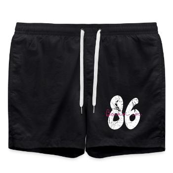 Born in 86 Neon Retro - Swim Trunks - black - Front - AI Model Male 185 light (185cm)