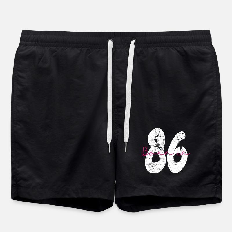 Born in 86 Neon Retro - Badeshorts - Schwarz