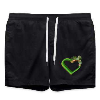 Pflanzenliebhaber Liebe Pflanzen Sukkulente Blume - Badeshorts - Schwarz - Vorne - AI Model Male 185 light (185cm)
