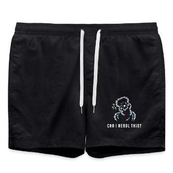 Je peux écouter ça ? – Diction du poulet drôle - Short de bain - noir - Devant - AI Model Male 185 light (185cm)
