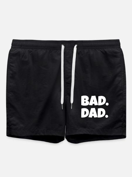 Bad Dad. – Funny Father Saying (Minimal) - Swim Trunks - black