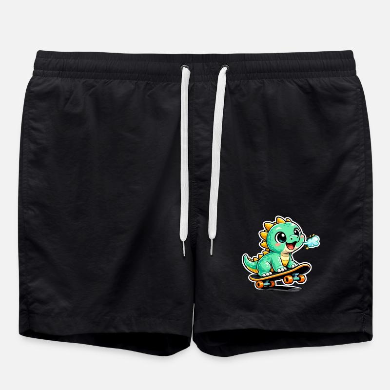 Héros du skateboard Dino vert - Short de bain - noir