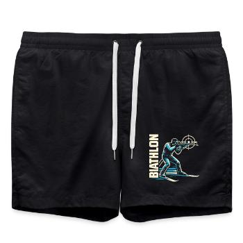 Biathlon Passion Lover Gift - Swim Trunks - black - Front - AI Model Male 185 light (185cm)