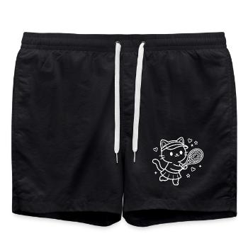 Joueur de tennis Kawaii Cat - Short de bain - noir - Devant - AI Model Male 185 light (185cm)