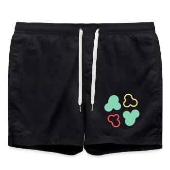 Amoeba Cells Shape Colorful - Swim Trunks - black - Front - AI Model Male 185 light (185cm)
