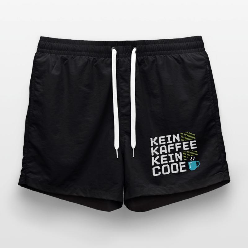 Kein Kaffee Kein Code Programmierer Informatiker Badeshorts