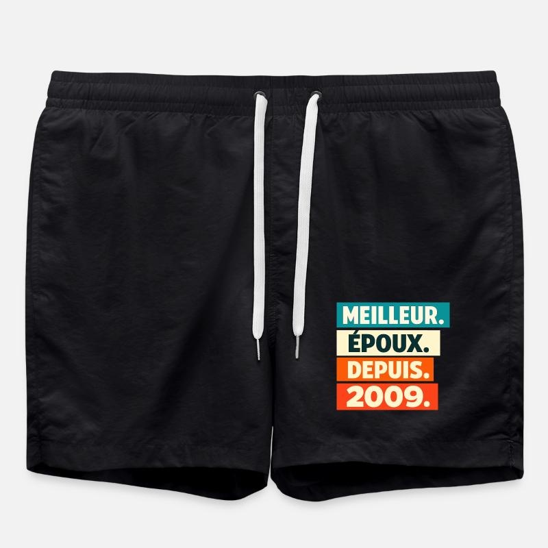 Best Spouse Since 2009 Birthday - Swim Trunks - black