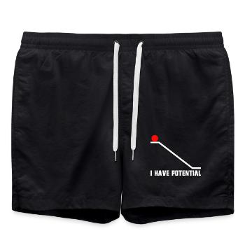 Physikwitz für Männer, lustige Wissenschaft, ich h - Badeshorts - Schwarz - Vorne - AI Model Male 185 light (185cm)