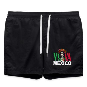 Mexiko Stolz & Heimat Mexikaner Mexico Flagge - Badeshorts - Schwarz - Vorne - AI Model Male 185 light (185cm)