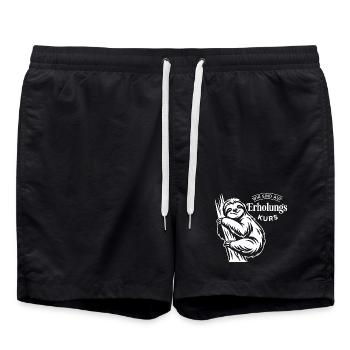 Wir sind auf Erholungskurs – Faultier Relax Design - Badeshorts - Schwarz - Vorne - AI Model Male 185 light (185cm)