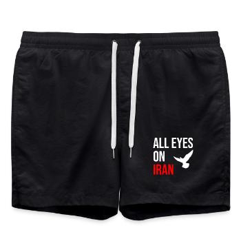All Eyes On Iran - Swim Trunks - black - Front - AI Model Male 185 light (185cm)