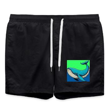 whale - Swim Trunks - black - Front - AI Model Male 185 light (185cm)