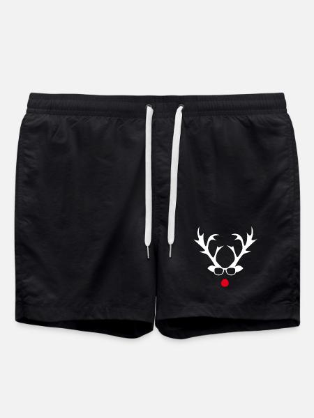 Rudolph with glasses silhouette design - Swim Trunks - black