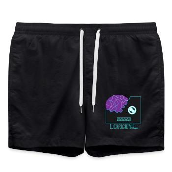 Cyberpunk Robot Neon - Swim Trunks - black - Front - AI Model Male 185 light (185cm)
