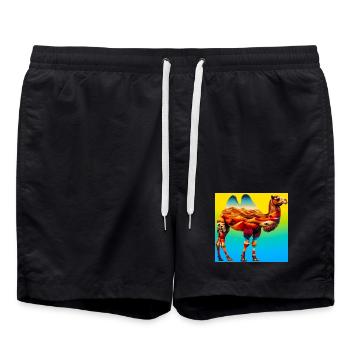 Kamel - Badeshorts - Schwarz - Vorne - AI Model Male 185 light (185cm)