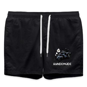 Hundemüde Schwarzer Schäferhund Schäferhundhalter - Badeshorts - Schwarz - Vorne - AI Model Male 185 light (185cm)