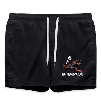 Hundemüde Dobermann Dobermannbesitzer Dobermänner - Badeshorts - Schwarz - Vorne - AI Model Male 185 light (185cm)