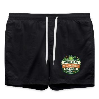 Wenig Plan Viel Unkraut Kein Erfolg - Badeshorts - Schwarz - Vorne - AI Model Male 185 light (185cm)